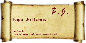 Papp Julianna névjegykártya
